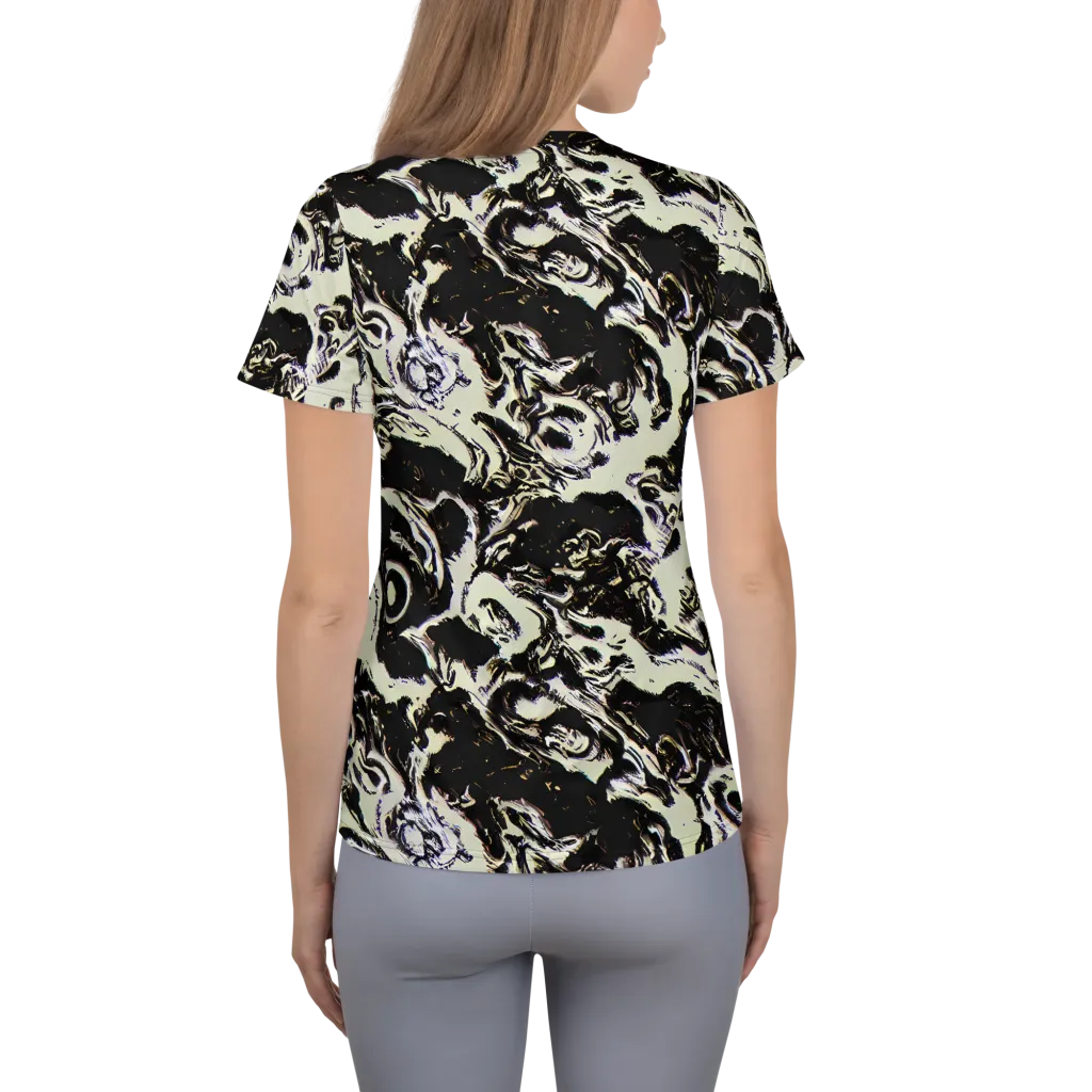 Black Opal Surge on Women's Athletic T-Shirt — Back