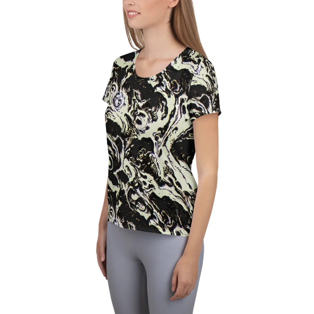 Black Opal Surge on Women's Athletic T-Shirt — Left