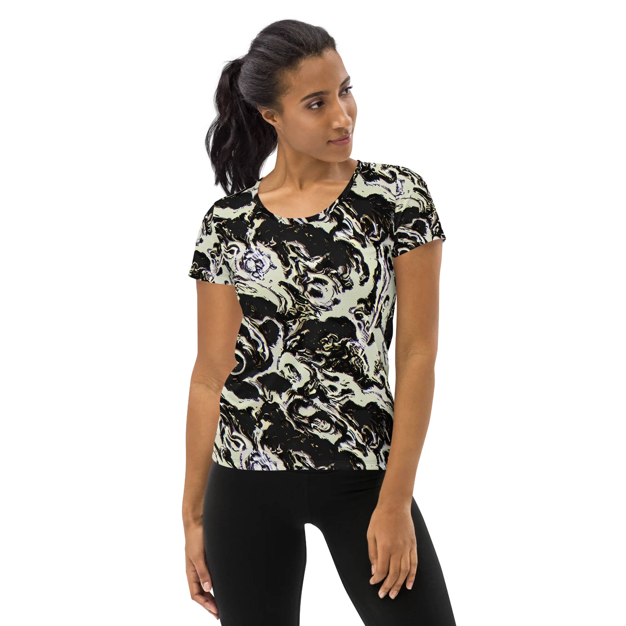 Black Opal Surge on Women's Athletic T-Shirt — Front