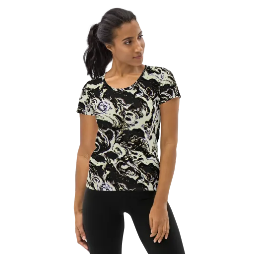 Black Opal Surge on a Women's Athletic T-Shirt