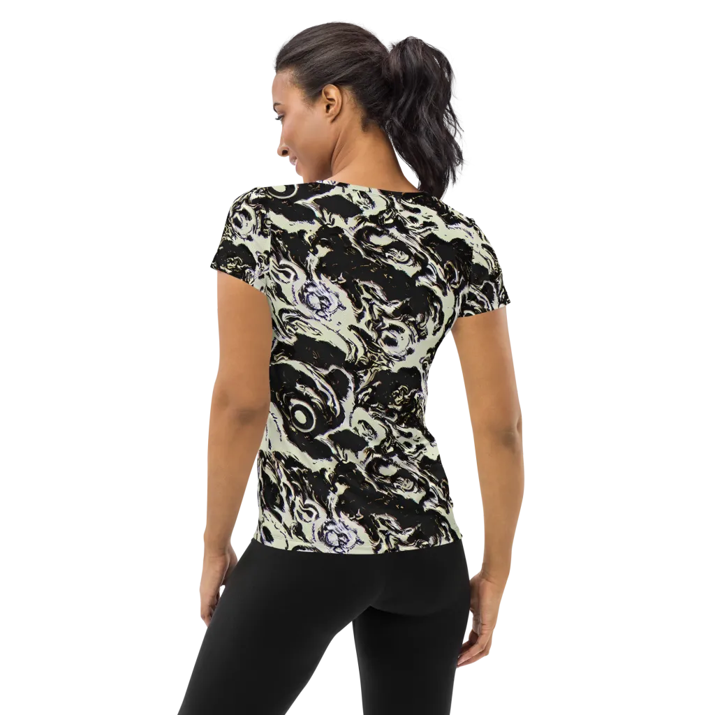 Black Opal Surge on Women's Athletic T-Shirt — Back