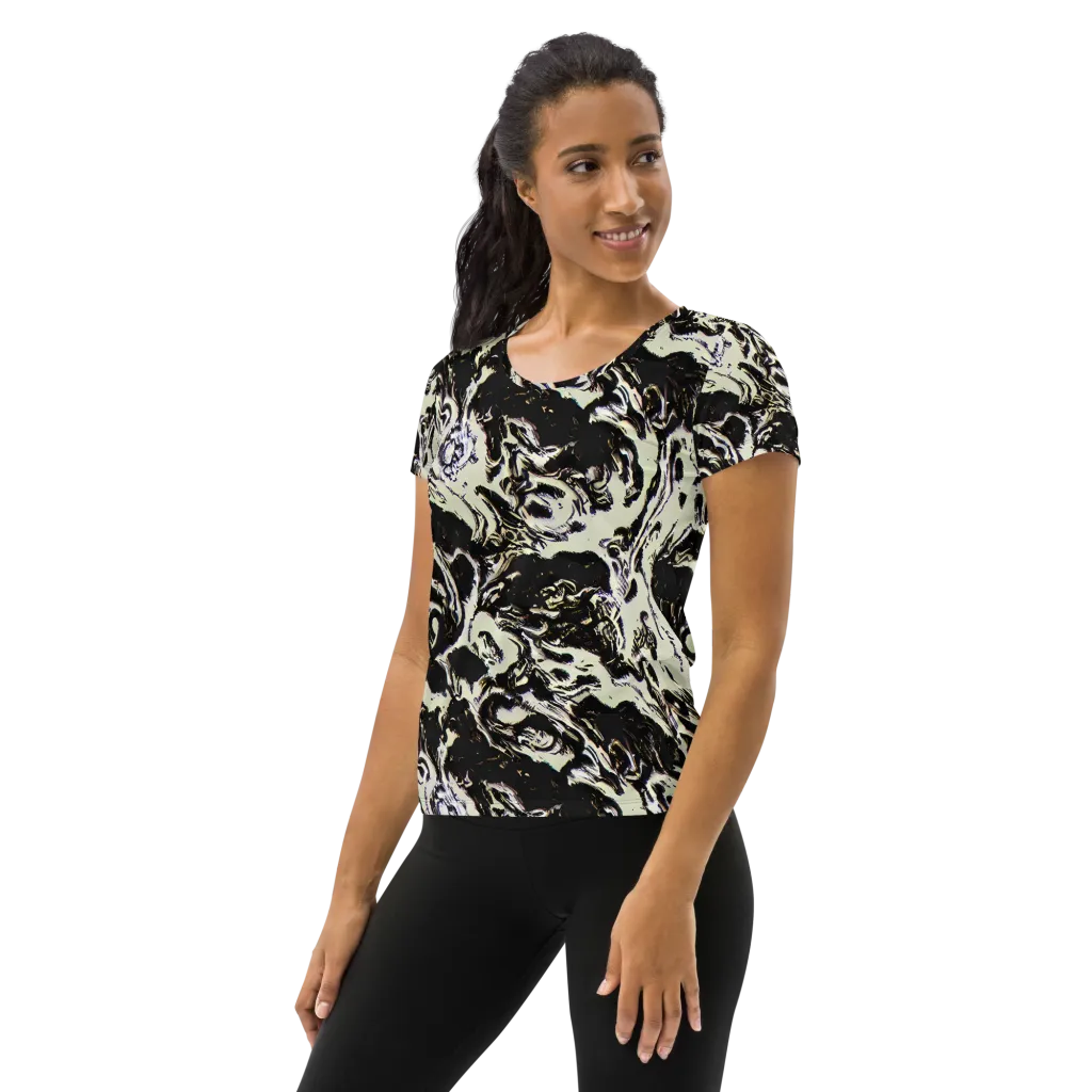 Black Opal Surge on Women's Athletic T-Shirt — Left