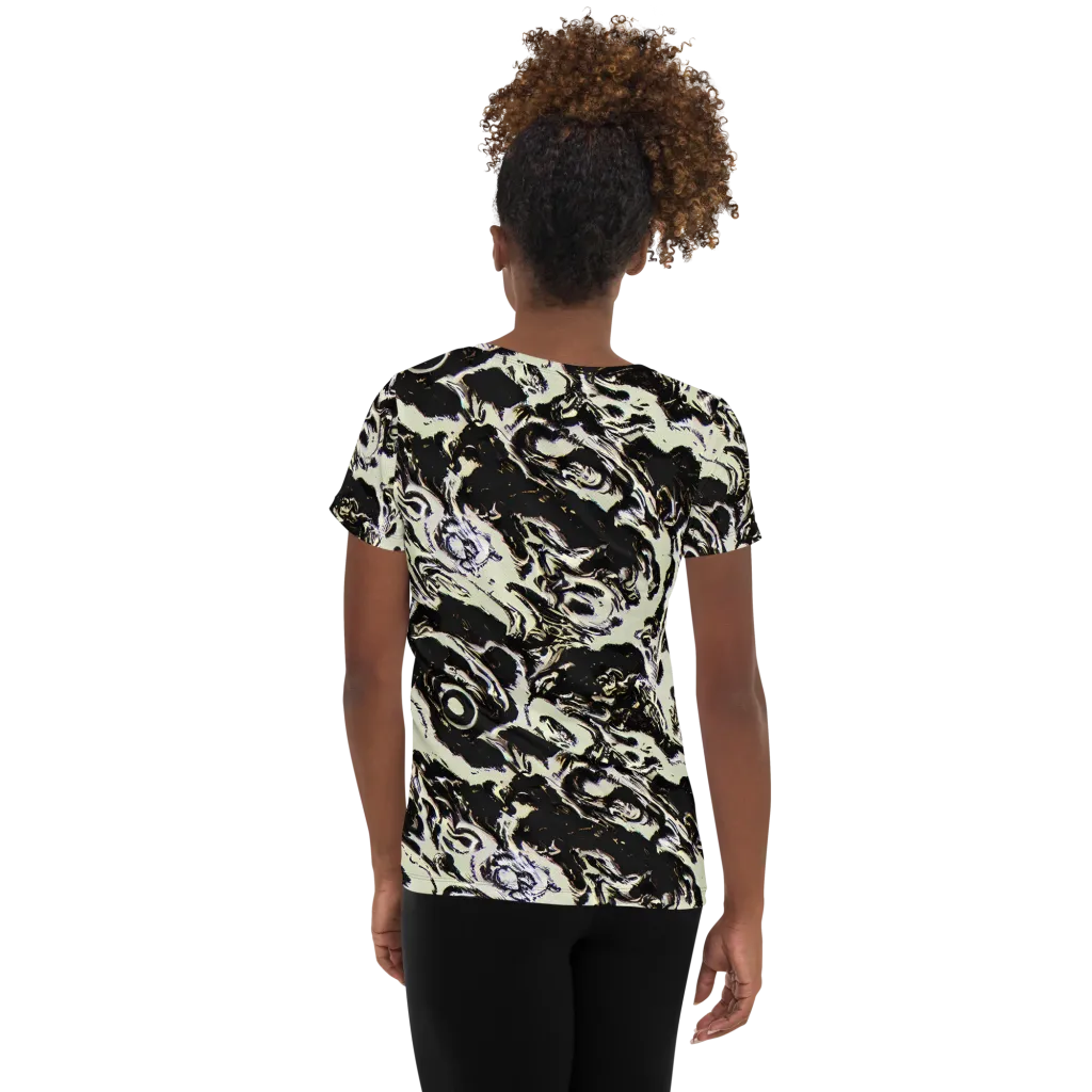 Black Opal Surge on Women's Athletic T-Shirt — Back