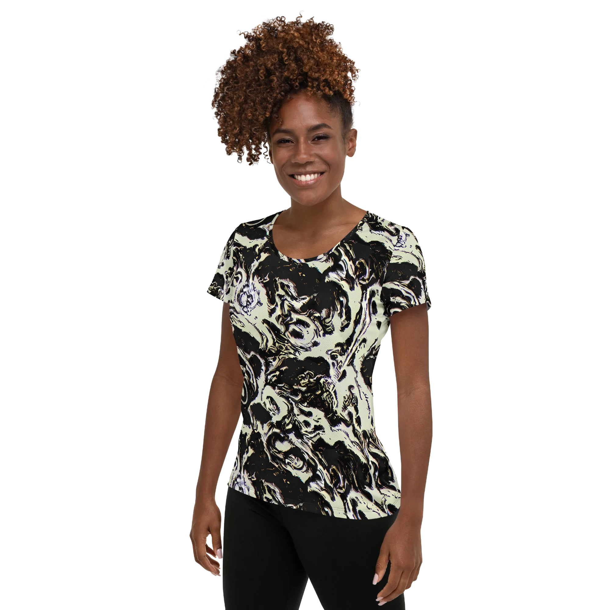 Black Opal Surge on Women's Athletic T-Shirt — Left