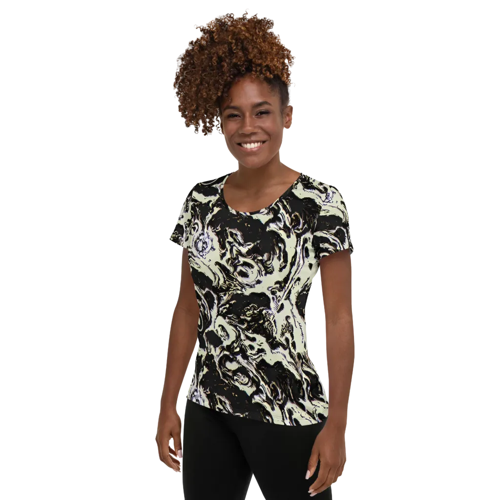 Black Opal Surge on Women's Athletic T-Shirt — Left