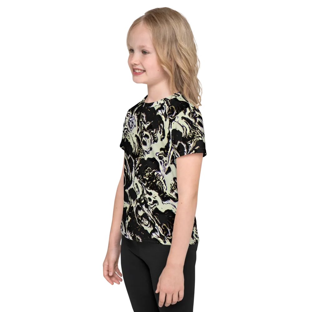 Black Opal Surge on Kids Crew Neck T-Shirt — Left