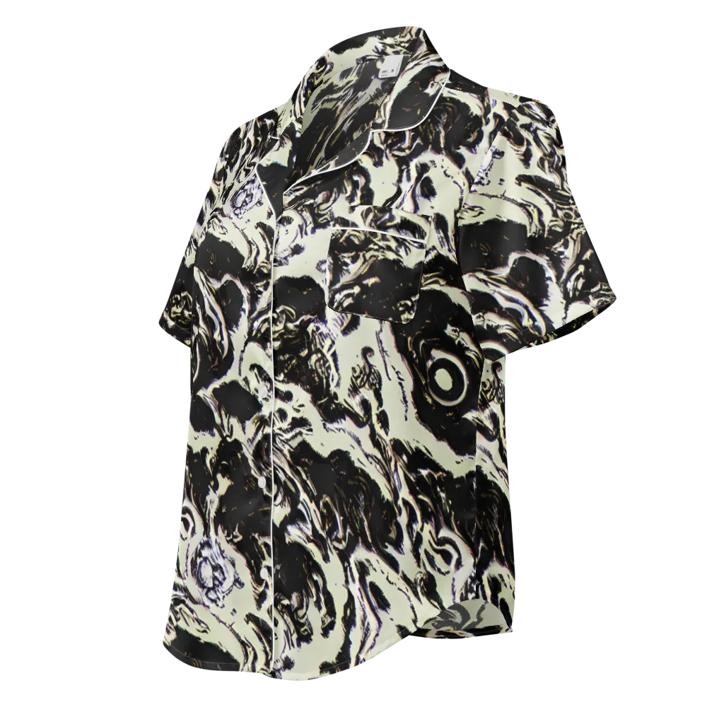 Black Opal Surge on Women's Short Sleeve Pajama Top — Left Front