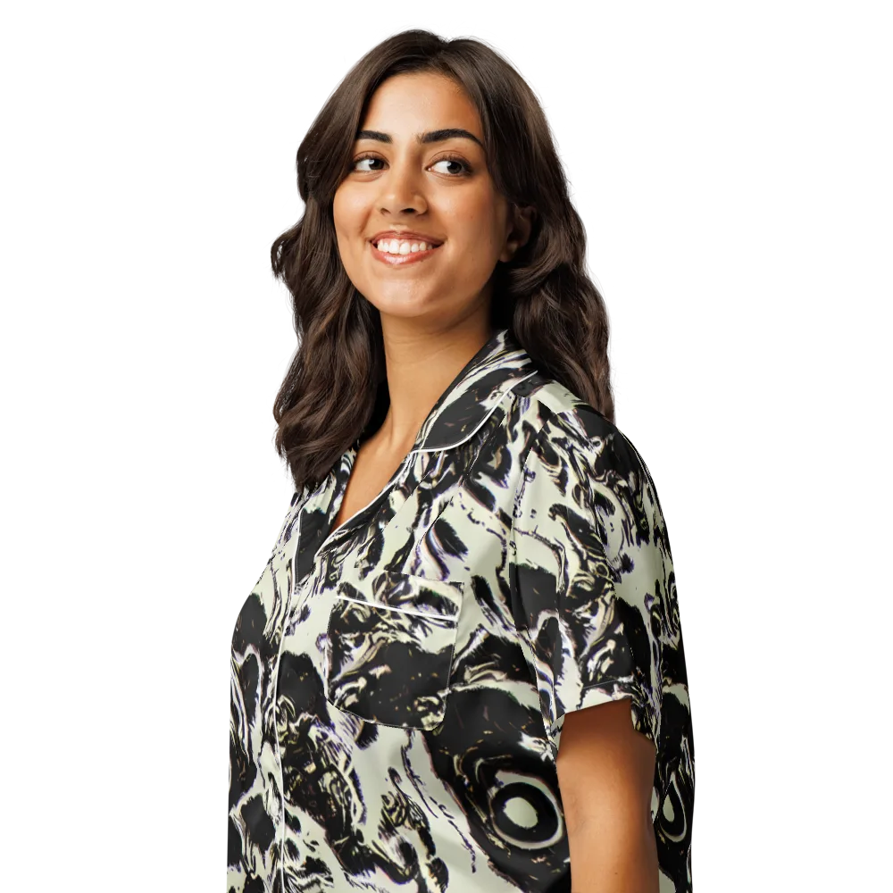 Black Opal Surge on Women's Short Sleeve Pajama Top — Left Front