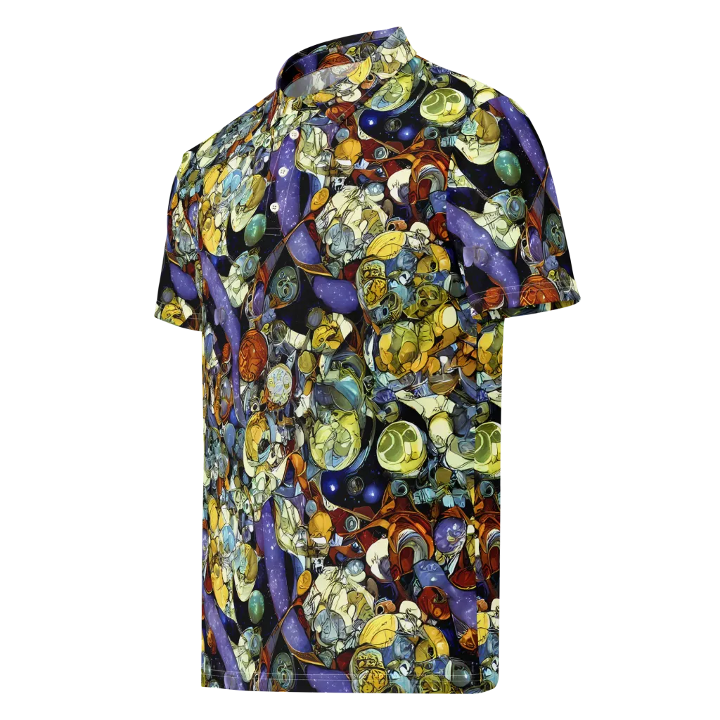 Galactic Relics on Men's Slim Fit Polo Shirt — Left Front