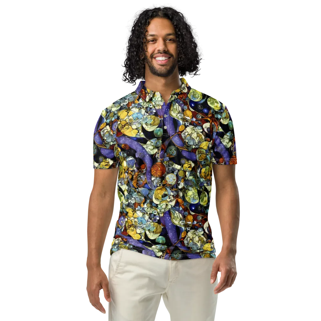 Galactic Relics on Men's Slim Fit Polo Shirt — Front