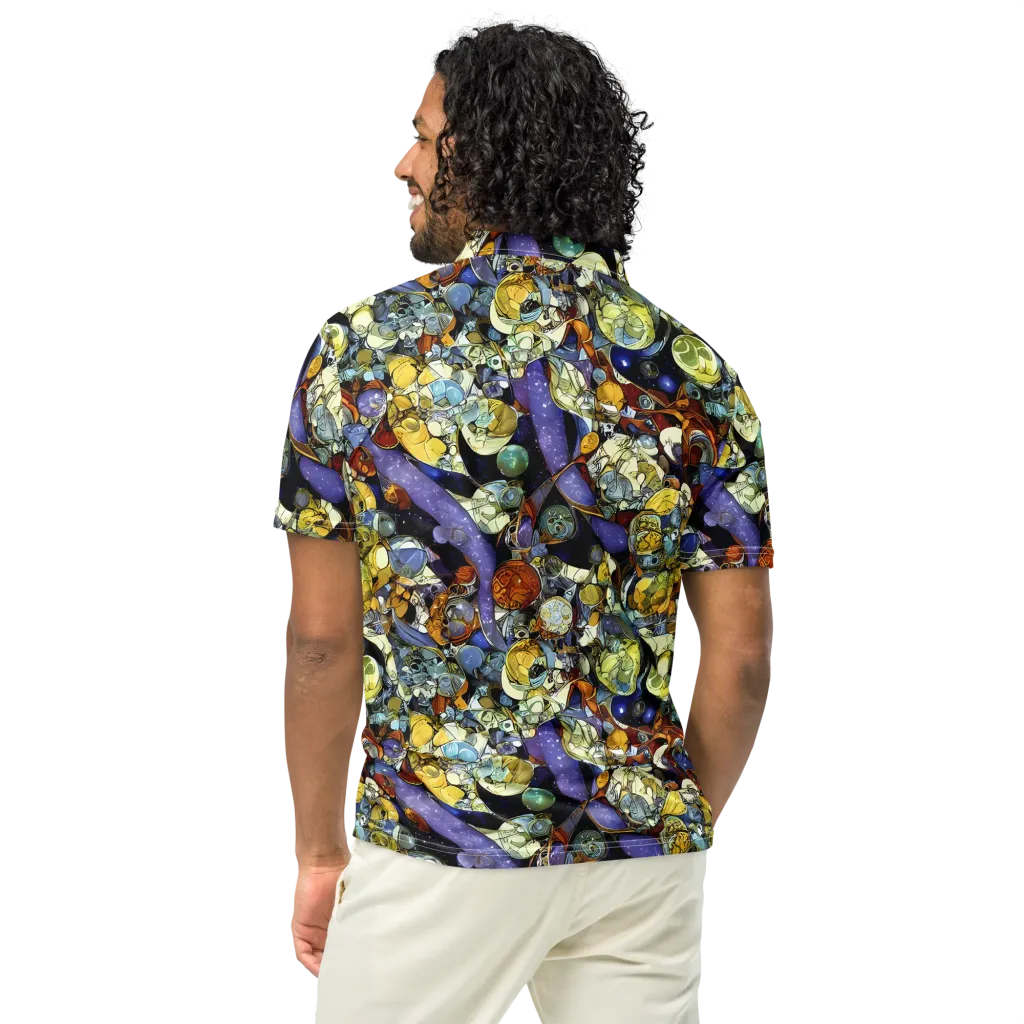 Galactic Relics on Men's Slim Fit Polo Shirt — Back