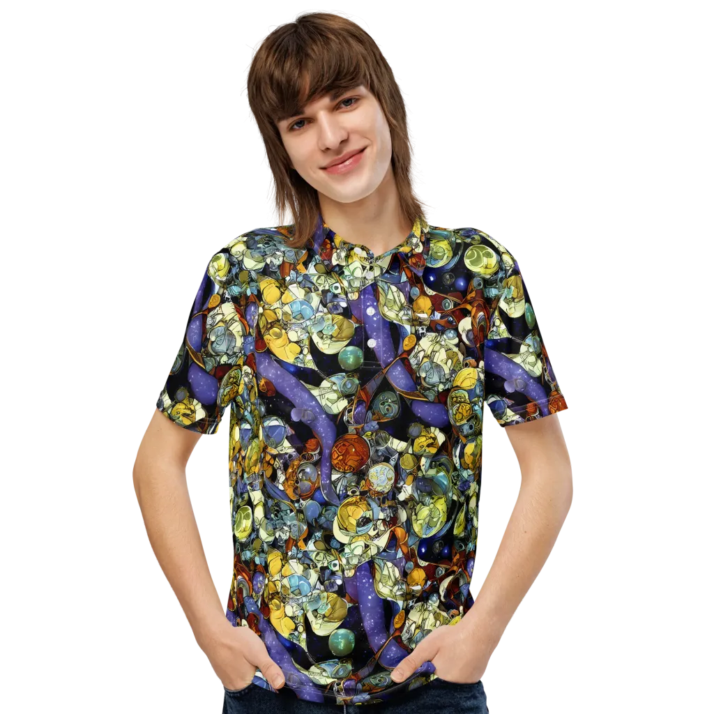 Galactic Relics on Men's Slim Fit Polo Shirt — Front
