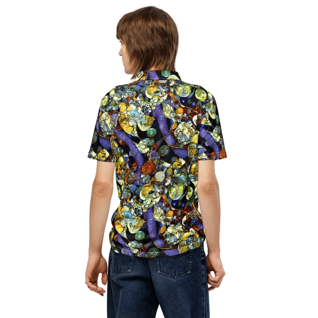 Galactic Relics on Men's Slim Fit Polo Shirt — Back