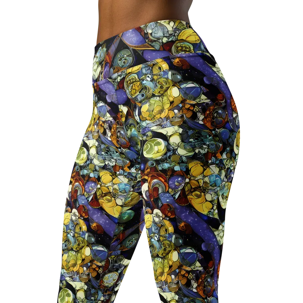 Galactic Relics on Yoga Leggings — Left Front