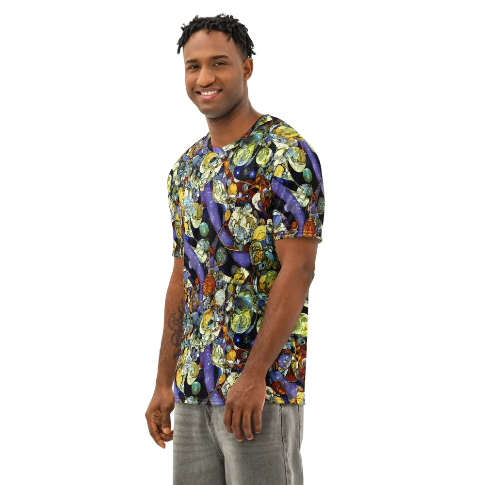 Galactic Relics on Men's Cotton Crew Neck T-Shirt — Left Front