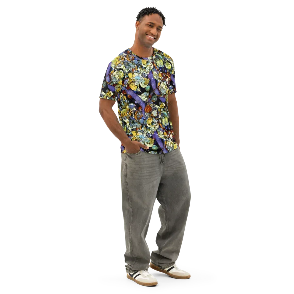 Galactic Relics on Men's Cotton Crew Neck T-Shirt — Right Front