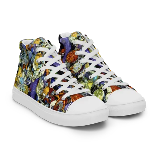 Galactic Relics on a Men's High Top Canvas Shoes
