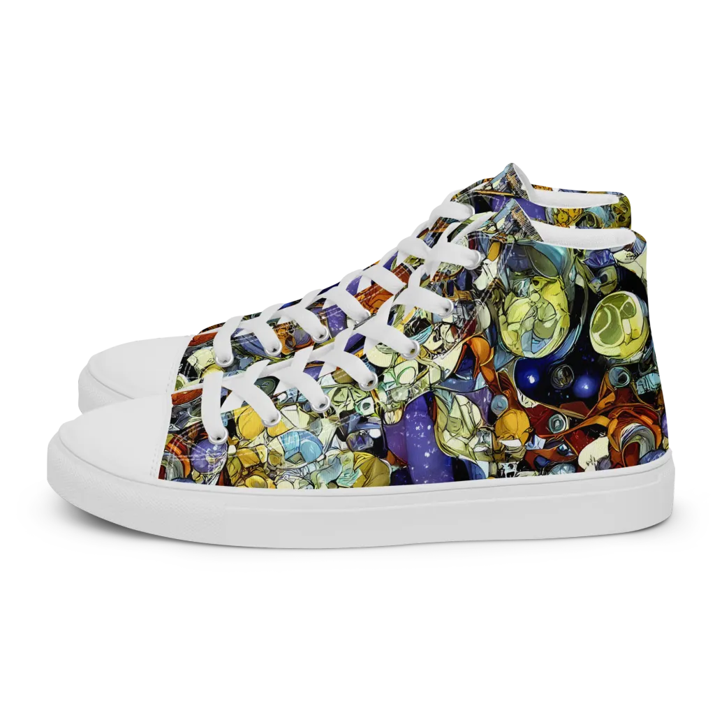 Galactic Relics on Women's High Top Canvas Shoes — Left
