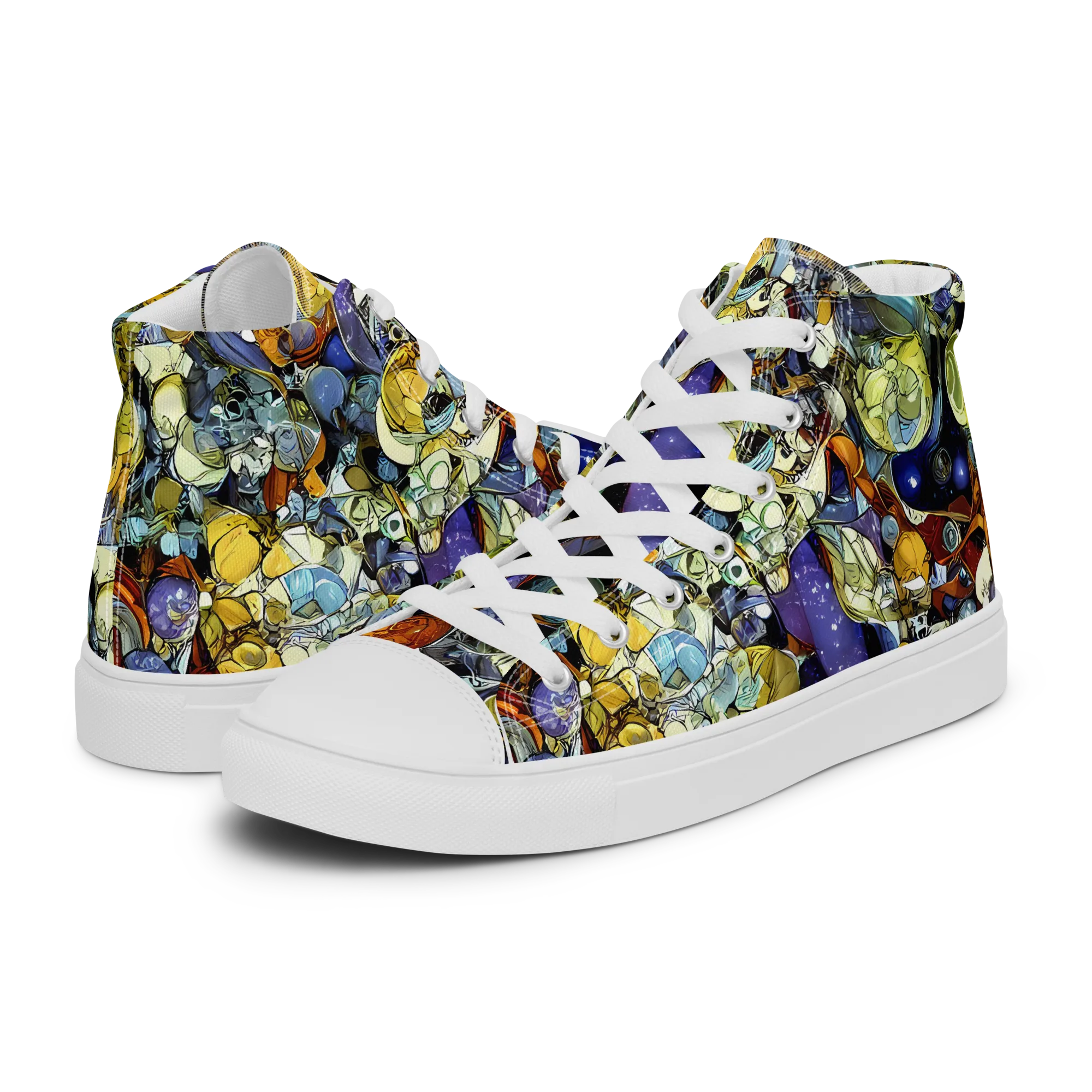 Galactic Relics on Women's High Top Canvas Shoes — Left
