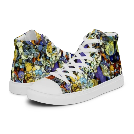 Galactic Relics on a Women's High Top Canvas Shoes