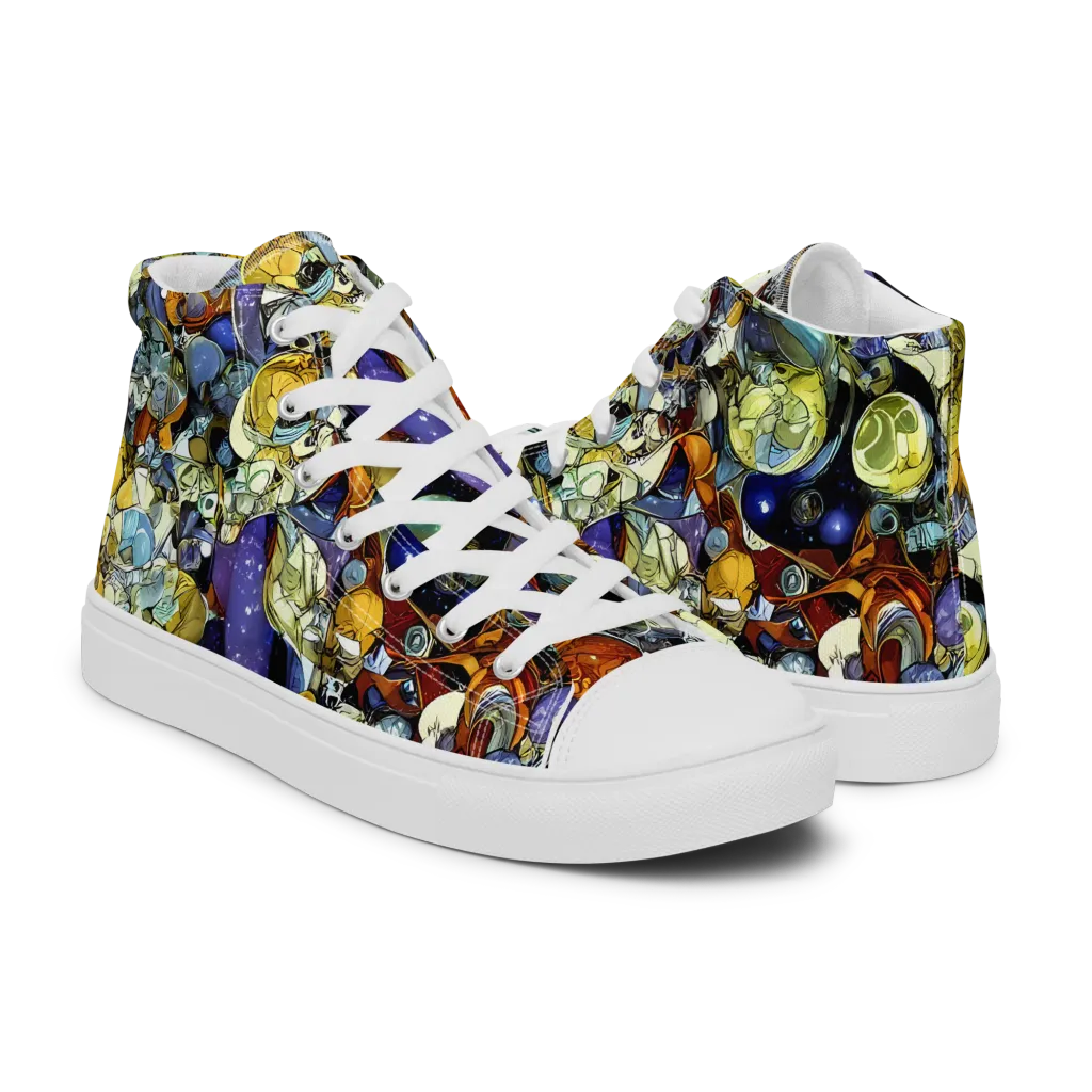 Galactic Relics on Women's High Top Canvas Shoes — Right