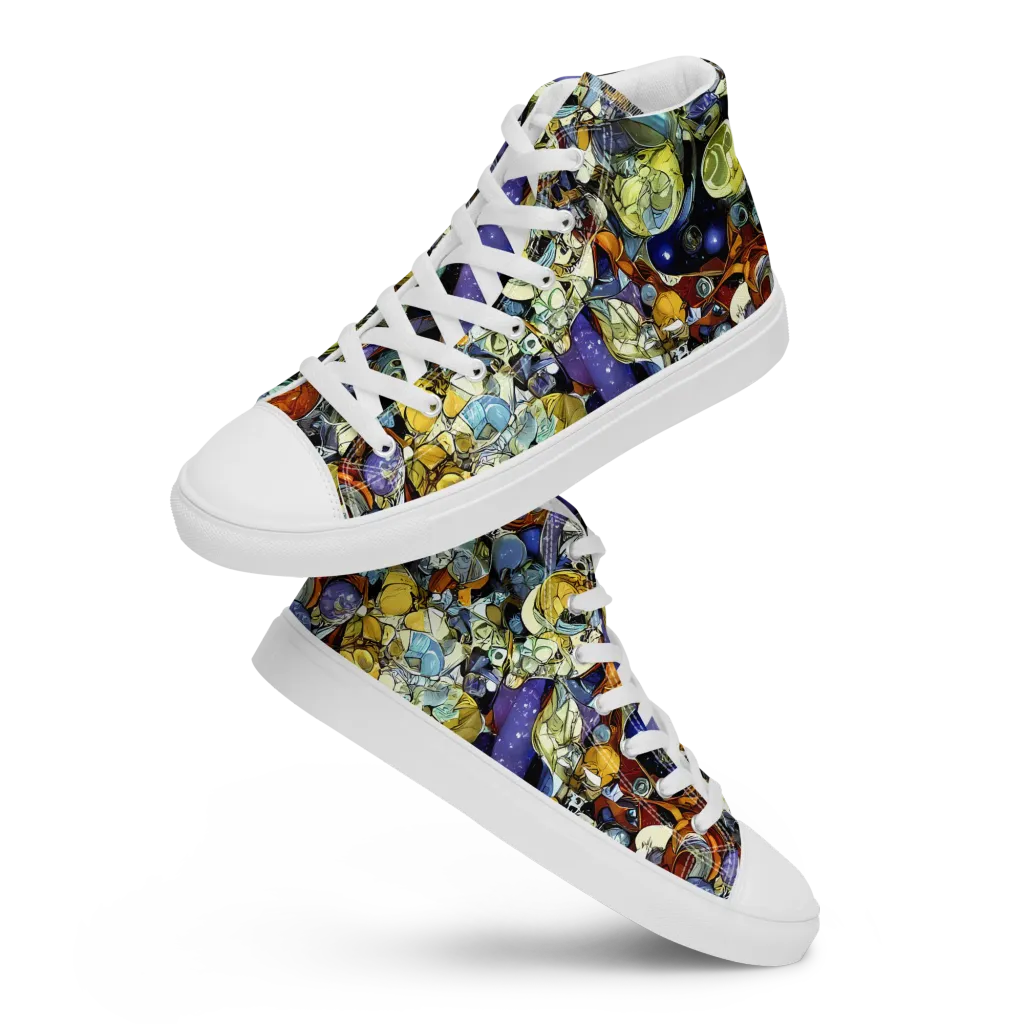 Galactic Relics on Women's High Top Canvas Shoes — Front