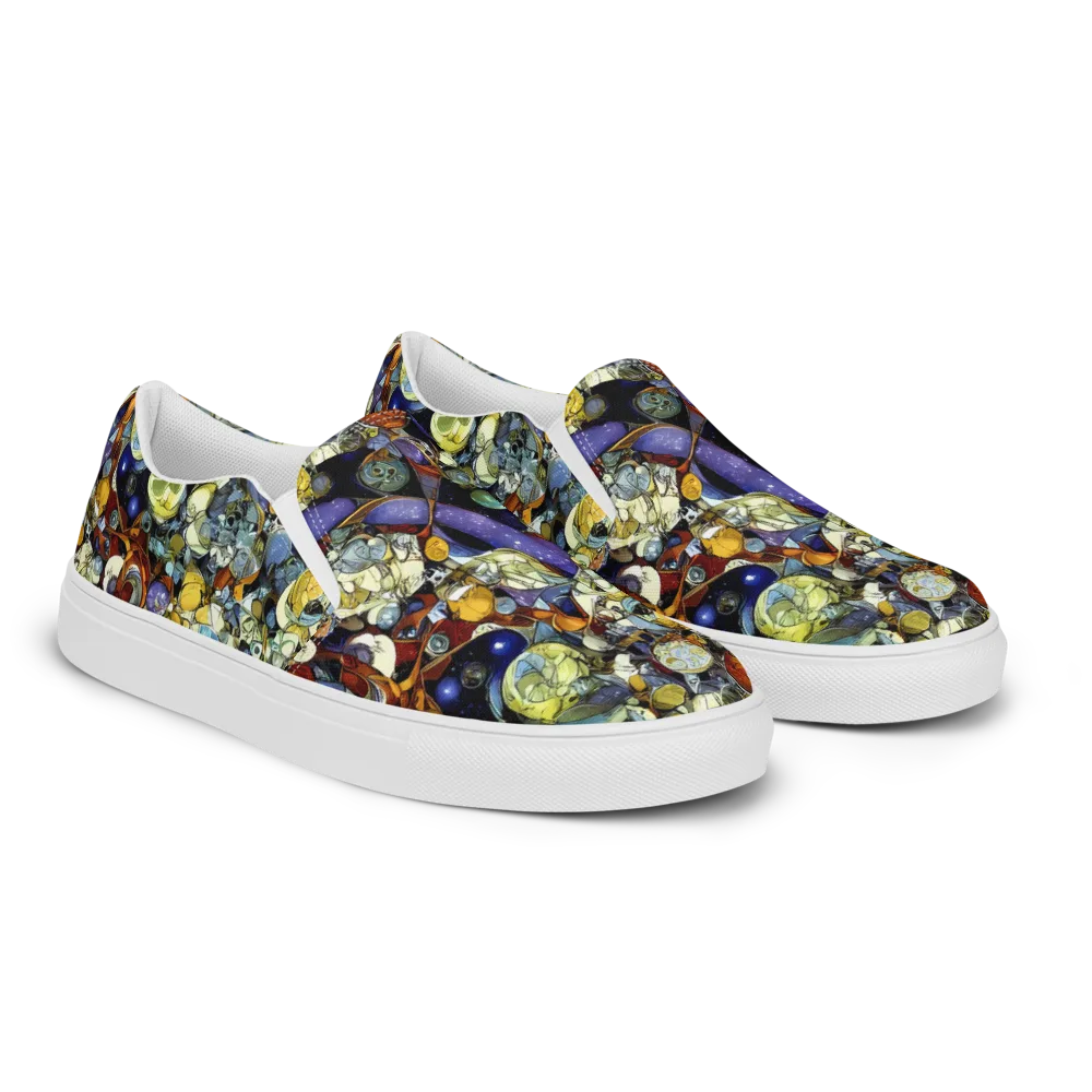 Galactic Relics on Men's Slip-On Canvas Shoes — Right Front