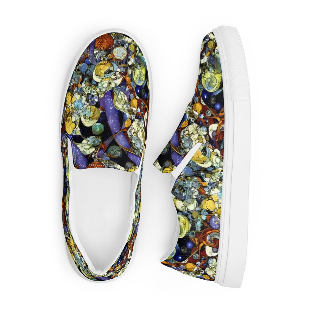 Galactic Relics on Men's Slip-On Canvas Shoes — Front