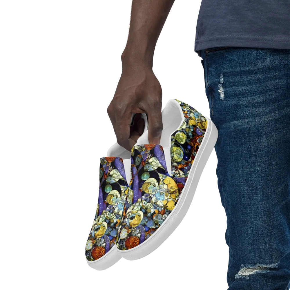 Galactic Relics on Men's Slip-On Canvas Shoes — Left Front