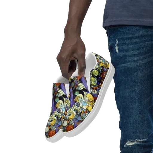 Galactic Relics on a Men's Slip-On Canvas Shoes