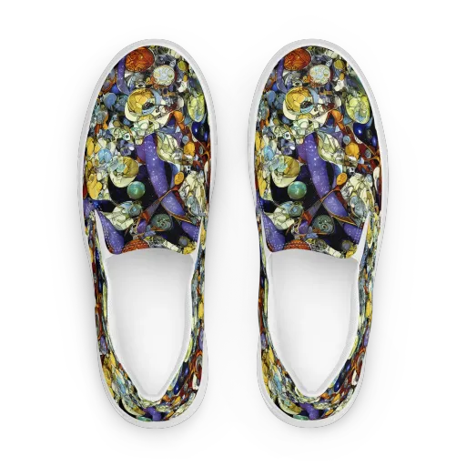 Galactic Relics on a Women's Slip-On Canvas Shoes