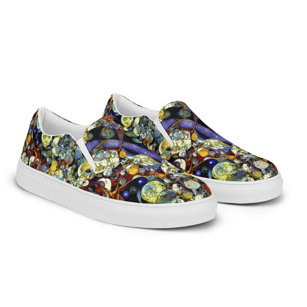 Galactic Relics on Women's Slip-On Canvas Shoes — Right Front