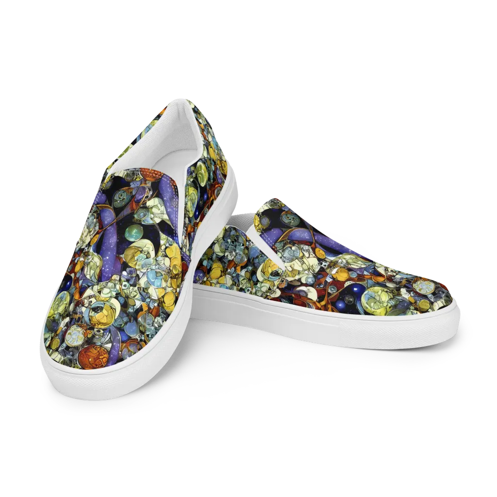 Galactic Relics on Women's Slip-On Canvas Shoes — Left Front