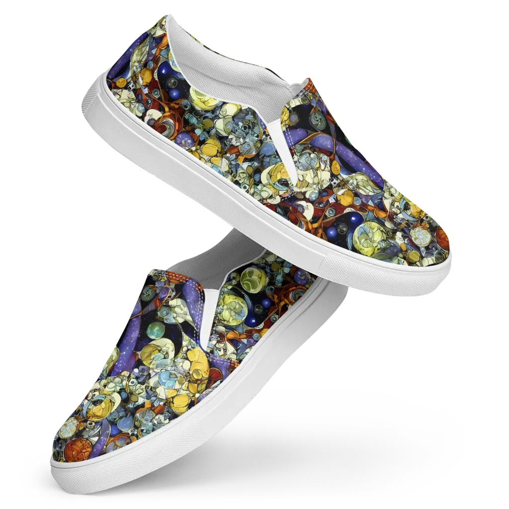 Galactic Relics on Women's Slip-On Canvas Shoes — Front