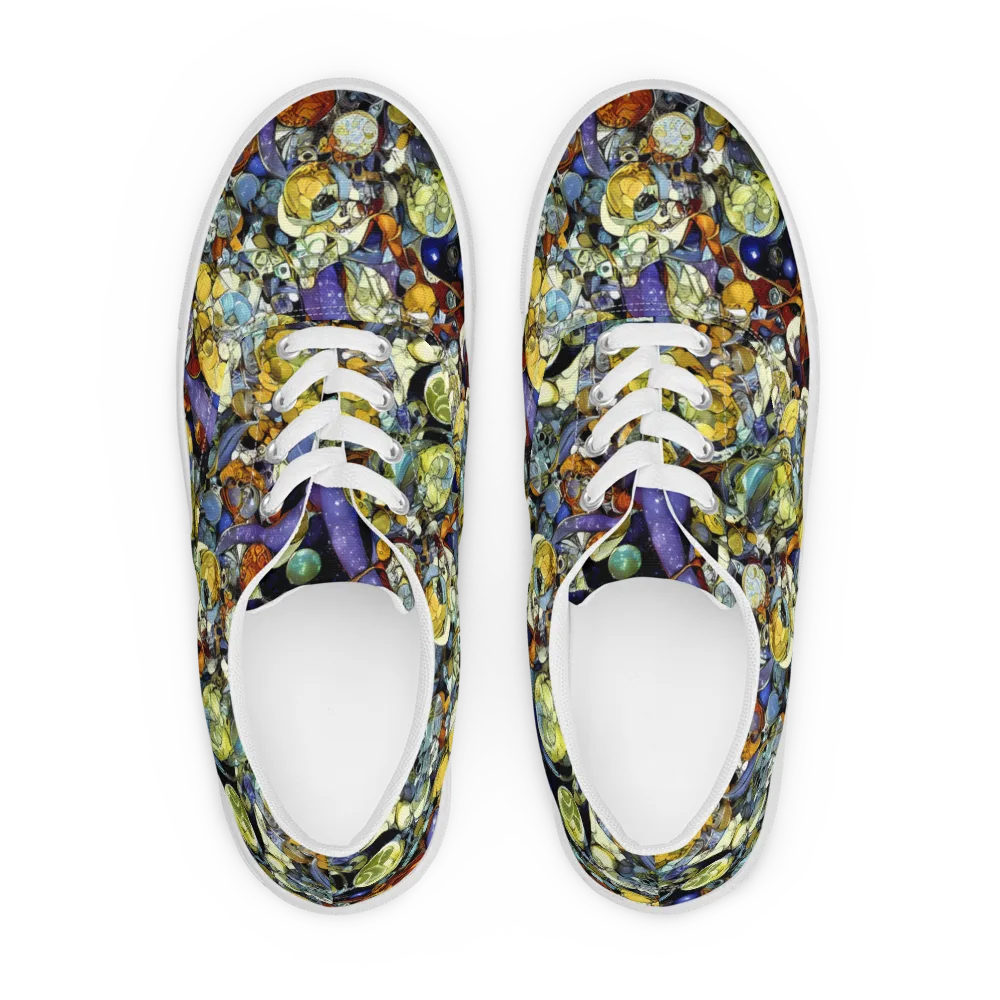 Galactic Relics on Men's Lace-Up Canvas Shoes — Front