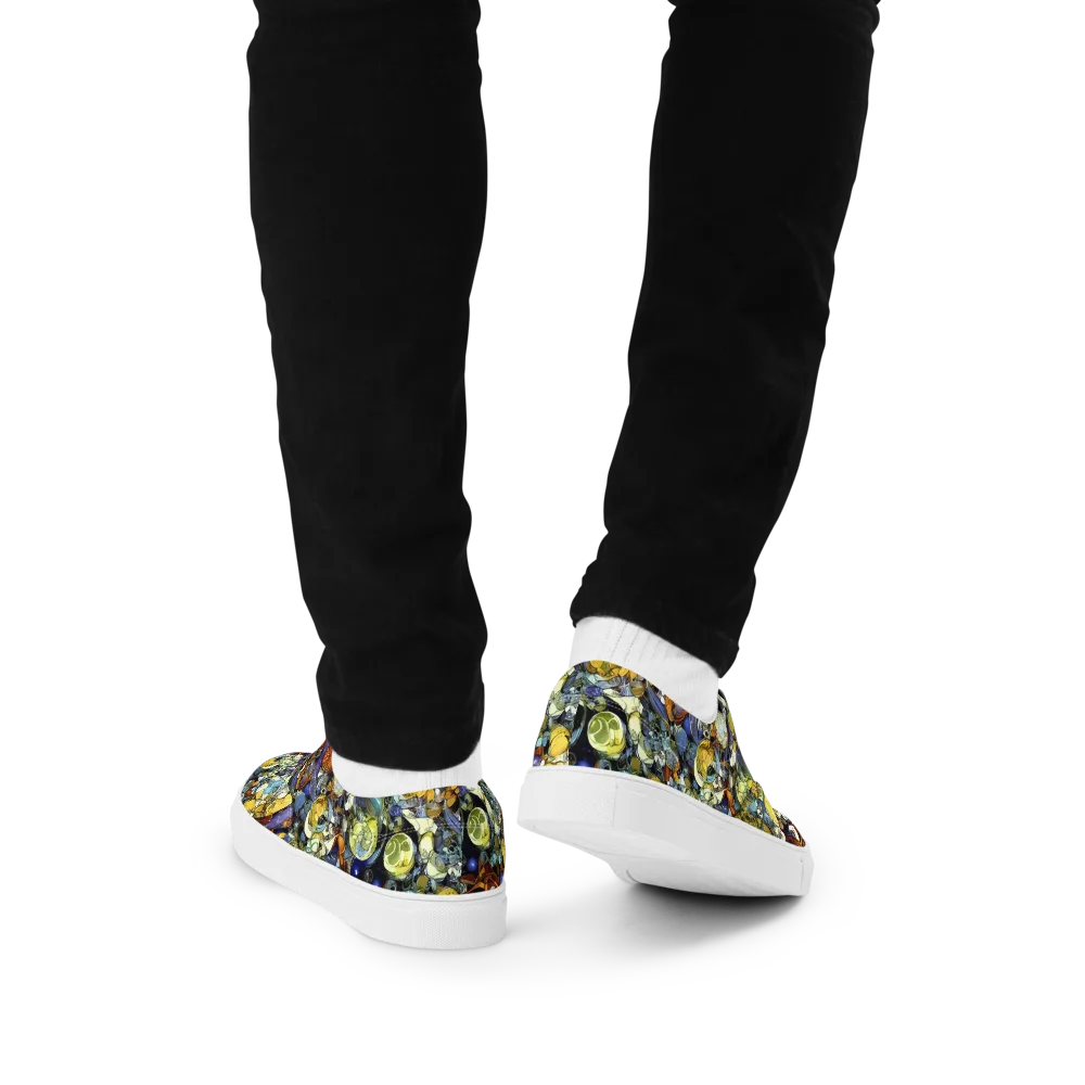 Galactic Relics on Men's Lace-Up Canvas Shoes — Back