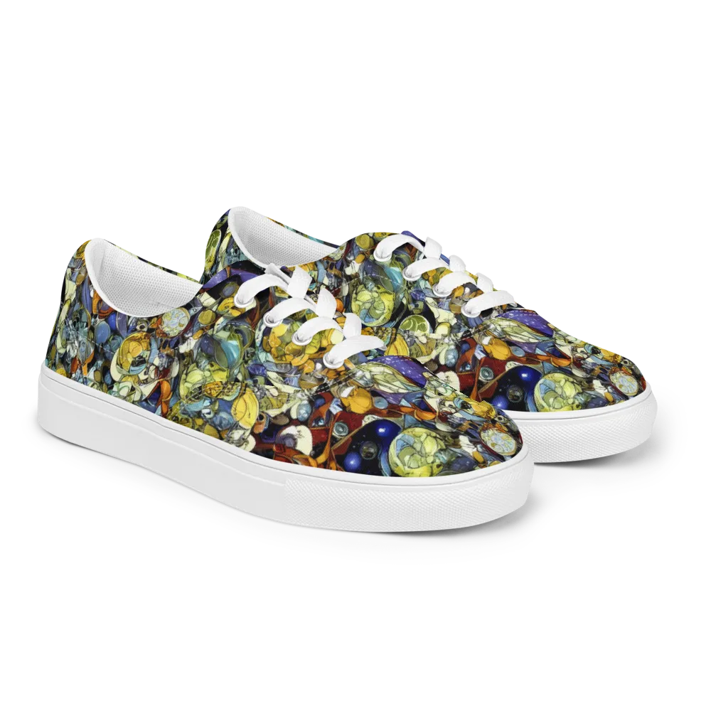 Galactic Relics on Men's Lace-Up Canvas Shoes — Right Front