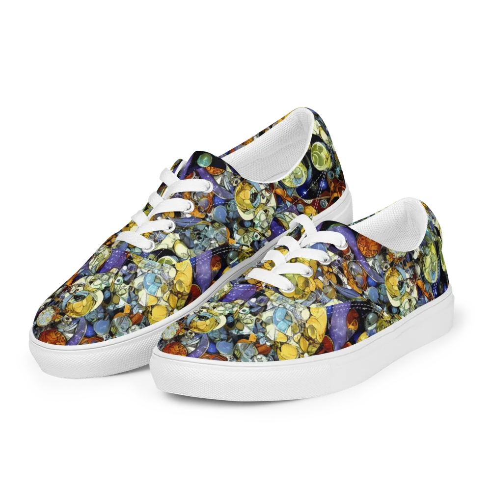 Galactic Relics on Men's Lace-Up Canvas Shoes — Left Front