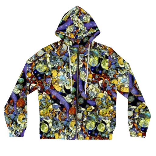 Galactic Relics on a Women's Full-Zip Hoodie