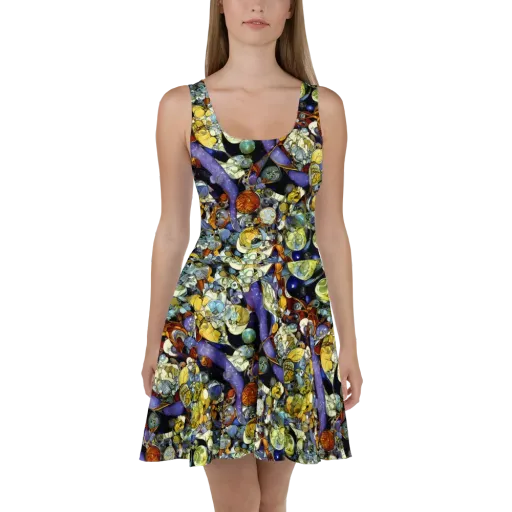 Galactic Relics on a Skater Dress
