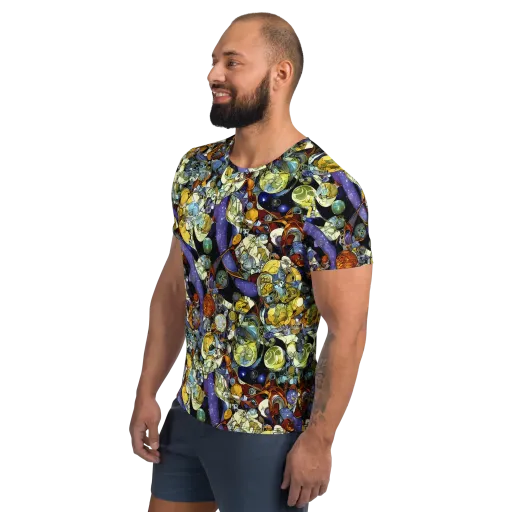 Galactic Relics on a Men's Athletic T-Shirt