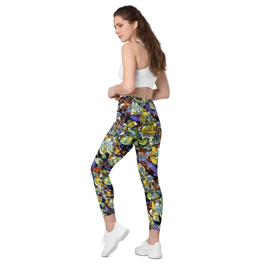 Galactic Relics on Leggings with Pockets — Left Back
