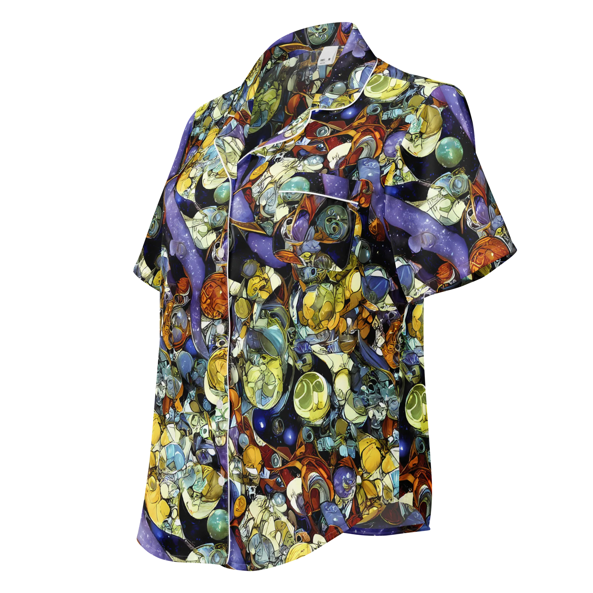 Galactic Relics on Women's Short Sleeve Pajama Top — Left Front