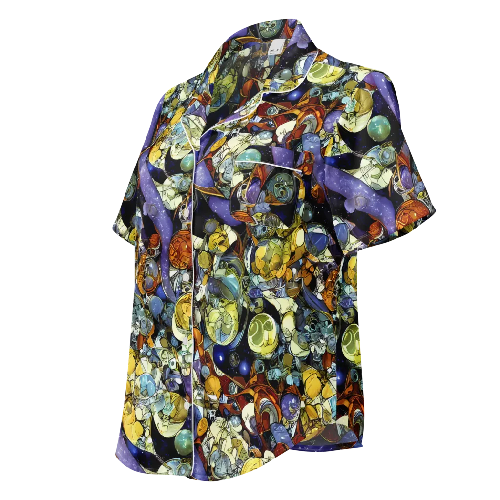 Galactic Relics on Women's Short Sleeve Pajama Top — Left Front