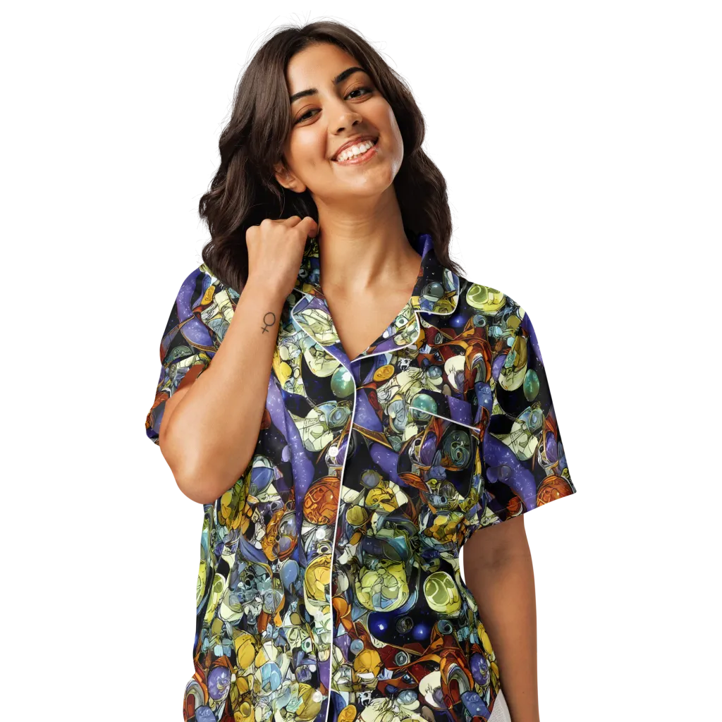 Galactic Relics on Women's Short Sleeve Pajama Top — Front