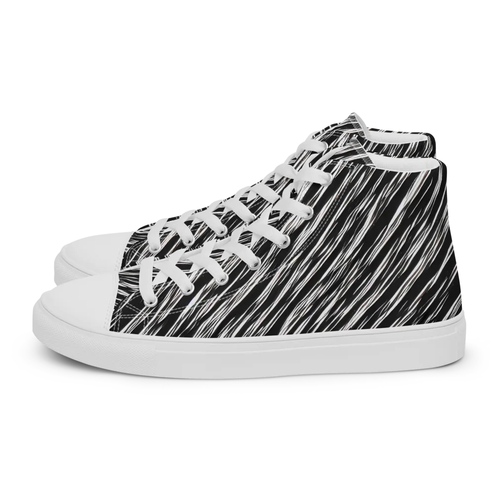 Obsidian Rush on Men's High Top Canvas Shoes — Left