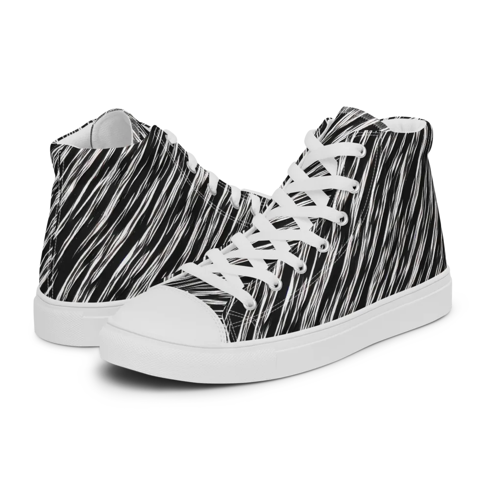 Obsidian Rush on Men's High Top Canvas Shoes — Left