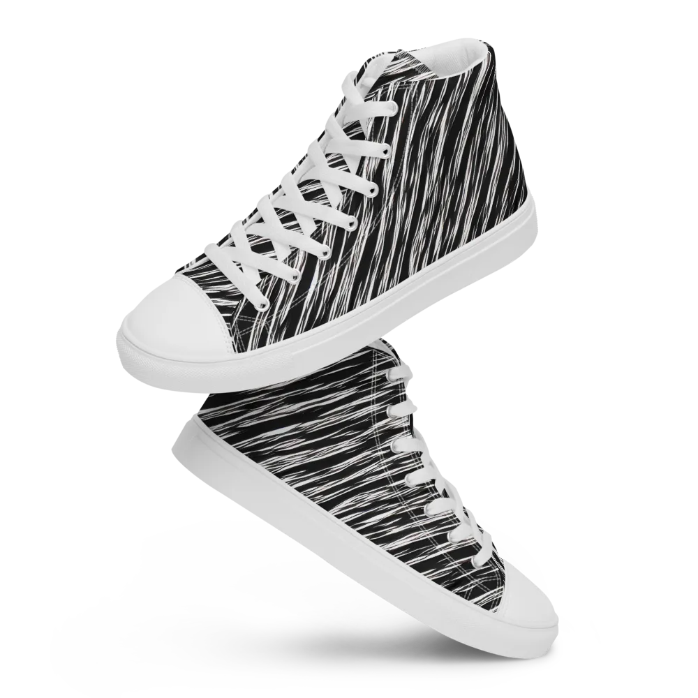 Obsidian Rush on Men's High Top Canvas Shoes — Front
