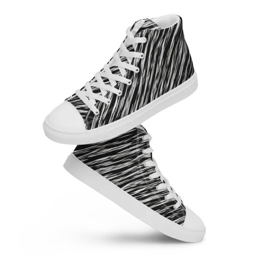Obsidian Rush on a Men's High Top Canvas Shoes