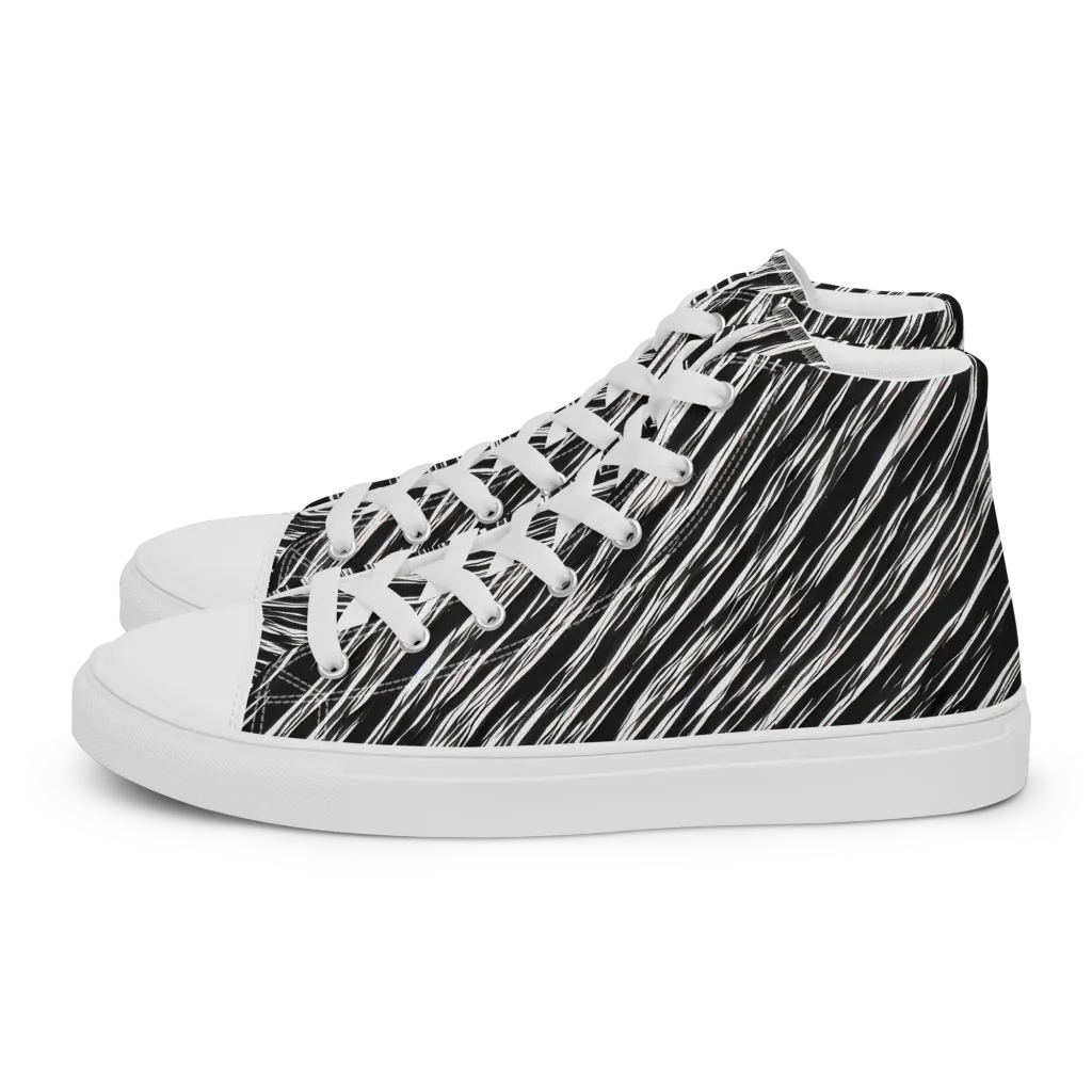 Obsidian Rush on Women's High Top Canvas Shoes — Left